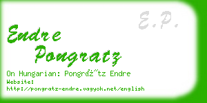 endre pongratz business card